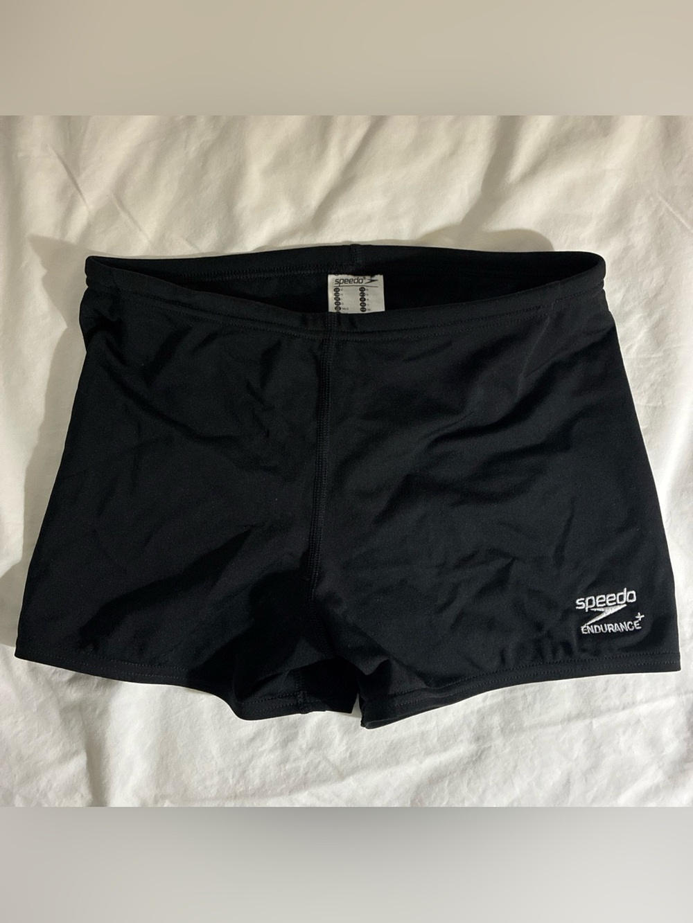 Speedo Endurance+ Mens Square Leg Swim Bottoms, Black Sz 32